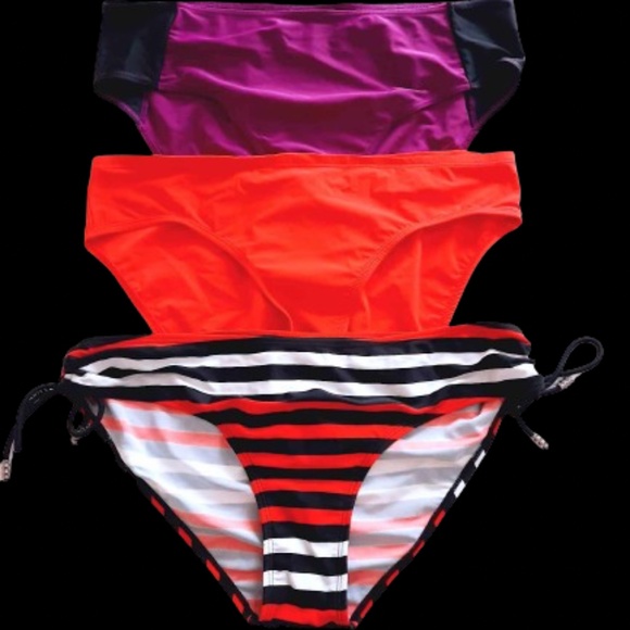 Bikini Bottom Bundle Red/Black/Purple size 12/Large - Picture 2 of 5